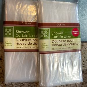 - Set of two shower curtain liners clear